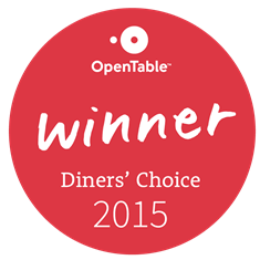 OpenTable Winner Diners' Choice 2015